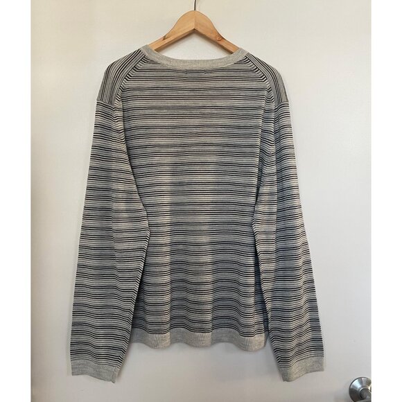 Structure Merino Wool Sweater Grey Striped Mens Sz XXL NWT - Picture 2 of 6
